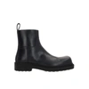 Bottega Veneta Man Black Leather Ben Ankle Boots In Black