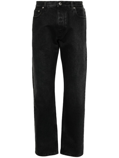 Off-white Belted Tapered Jeans In Black