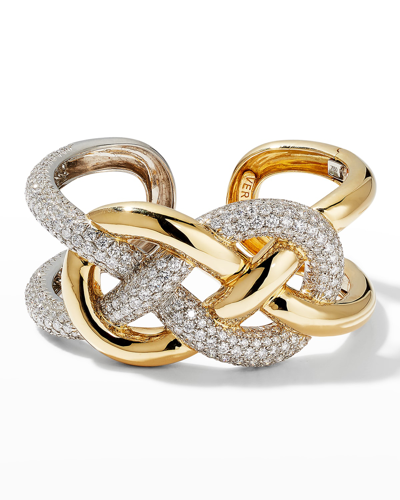 Verdura Yellow Gold And Platinum Diamond Infinity Knot Bracelet