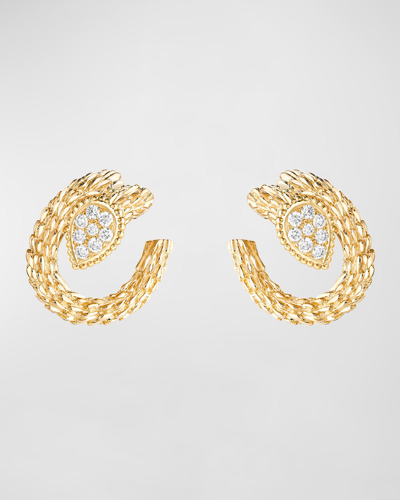 Boucheron Yellow Gold Serpent Hoop Earrings
