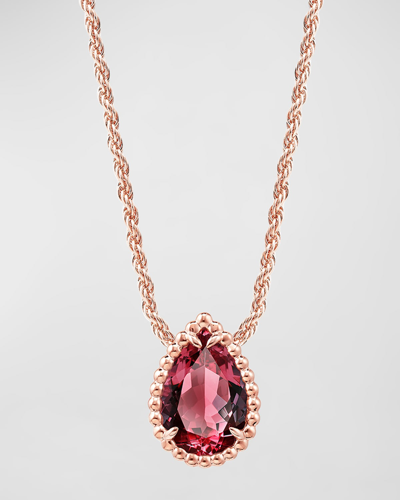 Boucheron Small Rose Gold And Garnet Serpent Bohème Motif Necklace In Multi