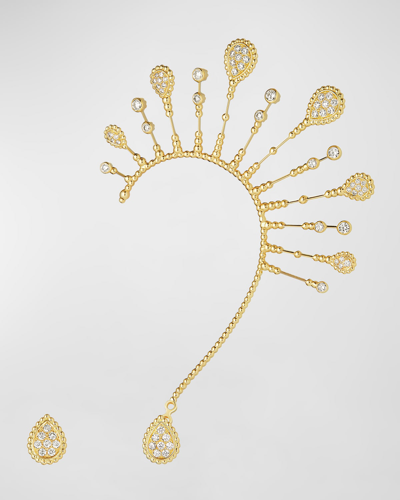 Boucheron 18k Yellow Gold Serpent Boheme Solarite Asymmetric Diamond Earrings In 05 Yellow Gold