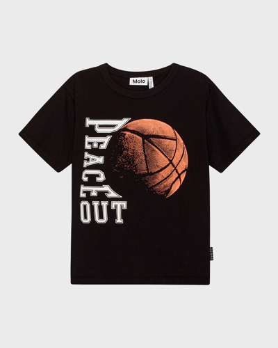 Molo Kids' Riley Cotton T-shirt In Ember Basket
