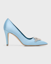 MANOLO BLAHNIK PALOS CRYSTAL BIRD STILETTO PUMPS