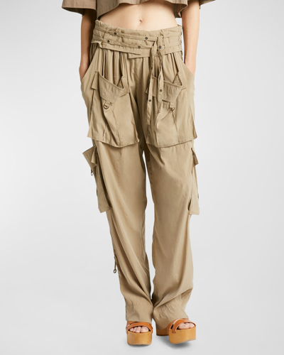 Isabel Marant Hadja Cargo Trousers In Khaki