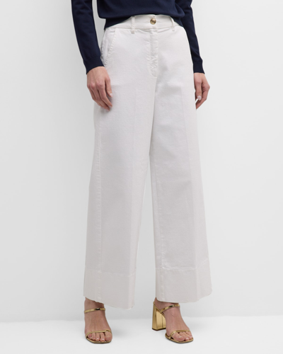 Marella Women's Lava Wide-leg Cotton Pants In White