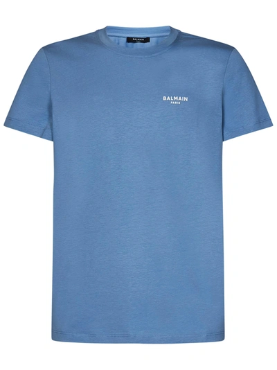 Balmain Paris T-shirt  In Azzurro