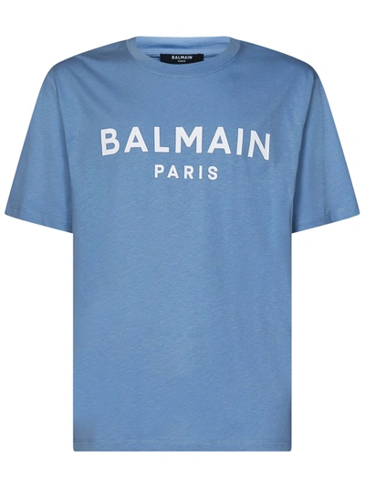 Balmain Paris T-shirt  In Azzurro