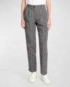 Golden Goose Journey Ws Pant Tapered High Waisted Wool Blend F In Greywhite