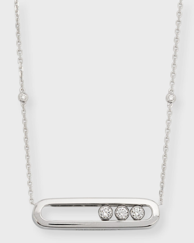 Messika Move Diamond Necklace In 18k White Gold In Metallic