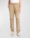 GOLDEN GOOSE JOURNEY WAXED LEATHER JOGGING PANTS