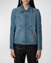 Zadig & Voltaire Bons Denim Jacket In Light Blue