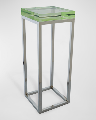 Port 68 Drake Acrylic & Polished Nickel Accent Table