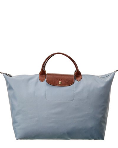 Longchamp Le Pliage Large Canvas Top Handle Tote In Grey