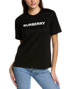Burberry Black T-shirt With Bold Logo Design In Black