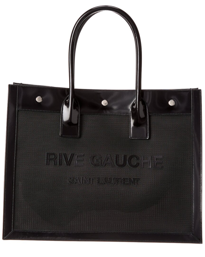 Saint Laurent Rive Gauche Small Mesh Tote Bag In Black