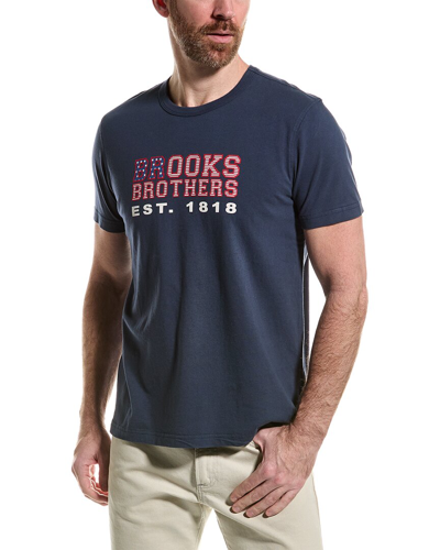 Brooks Brothers Flag Logo T-shirt In Blue