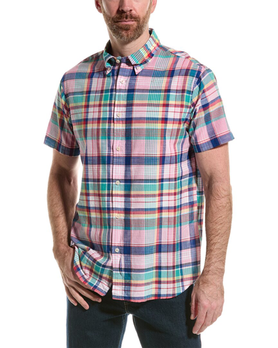 Brooks Brothers Madras Regular Fit Woven Shirt In Pink