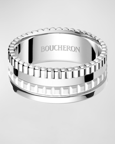 Boucheron Women's Quatre White Edition 18k White Gold & Hyceram Ring