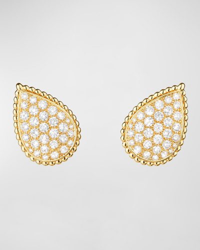 Boucheron Serpent Boheme Large Motif Diamond Earrings In Yellow Gold