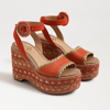 Sam Edelman Amber Platform Sandal Terra Orange Raffia In Orange