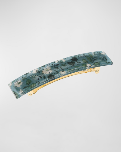 France Luxe Classic Rectangle Barrette In Victoria Forrest