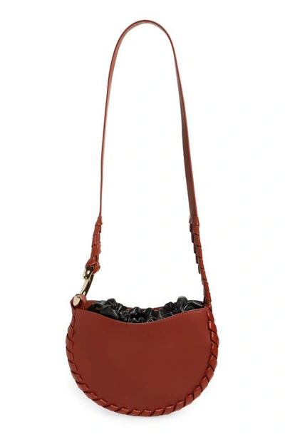 Chloé Small Mate Leather Hobo In Sepia Brown