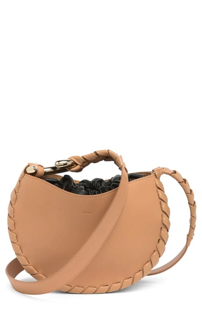 Chloé Small Mate Leather Hobo In Light Tan