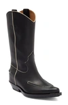 Chloé Nellie Texan Boot Black Size 10 100% Calf-skin Leather In Black
