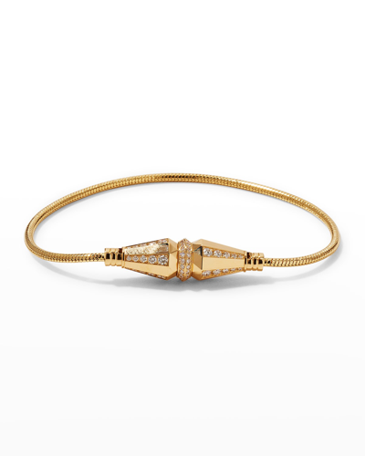 Boucheron Jack De  Single-wrap Diamond-part Bracelet In Yellow Gold In 05 Yellow Gold