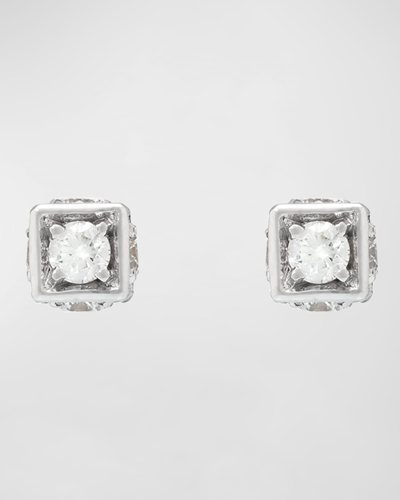 Miseno 18k White Gold Diamond Stud Earrings In Metallic