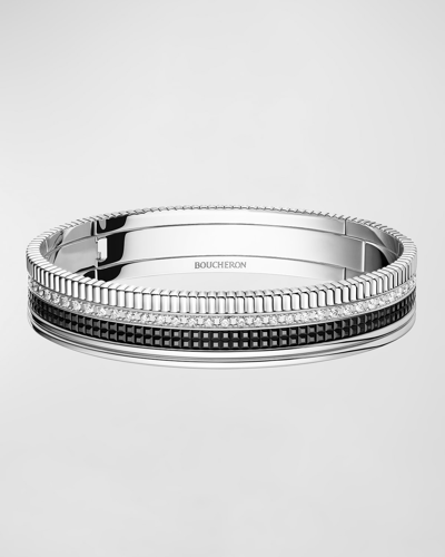 Boucheron Quatre Black Edition Bracelet In 10 White Gold