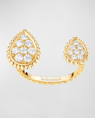 Boucheron Serpent Bohème 18k Yellow Gold Diamond 2-motif Ring In 05 Yellow Gold