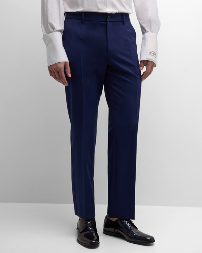 Dolce & Gabbana Men's Retro Stretch Wool Tuxedo Pants In Brig Blue