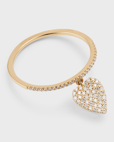 Lana 14k Gold Flawless Diamond Heart Charm Ring In Yellow