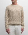 CORNELIANI MEN'S GEOMETRIC CASHMERE SWEATER