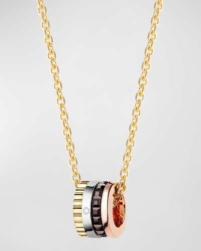 Boucheron Quatre Classique Extra-small Pendant Necklace With Diamond In 35 Mixed Metal