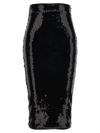 Alexandre Vauthier Black Mesh Midi Skirt In Black