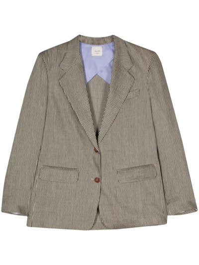 Alysi Striped Single-breasted Blazer In Grey