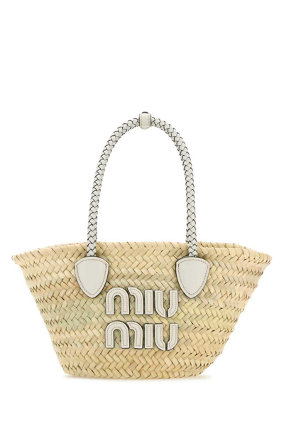 Miu Miu Handbags. In Beige O Tan