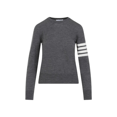 Thom Browne Relaxed Fit Wool Sweater In Med Grey