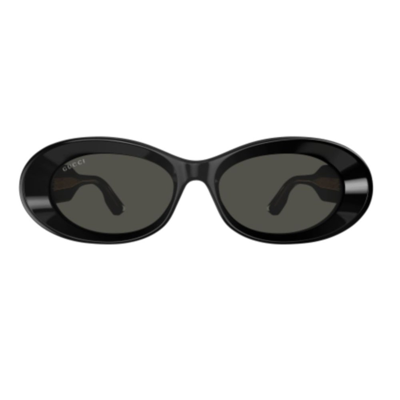 Gucci Eyewear Oval Frame Sunglasses In Black Black Grey