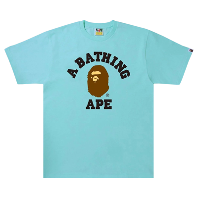 Pre-owned Bape College Tee 'blue/sax'