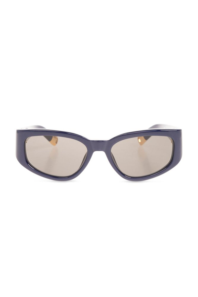 Jacquemus Rectangle Frame Sunglasses In Blue