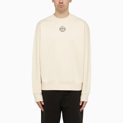 Moncler X Roc Nation By Jay-z Crew-neck Sweatshirt With Logo Print In White