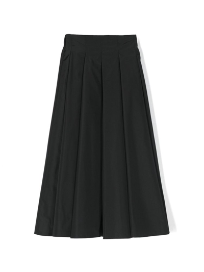 Baby Dior High Waist Pleated Skirt In Black