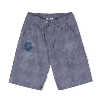 Baby Dior Logo Patch Drawstring Shorts In Blue