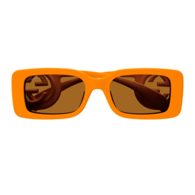 Gucci Eyewear Rectangle Frame Sunglasses In Orange