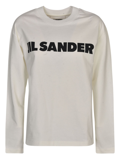 Jil Sander Logo Sweater In Porcelain