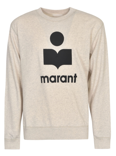Isabel Marant Logo Print Sweatshirt In Ecru